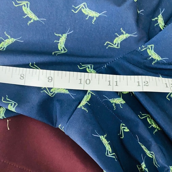 RLX Ralph Lauren Golf Performance Blue with Grasshopper Print Shorts Size 36x10 - Picture 4 of 5